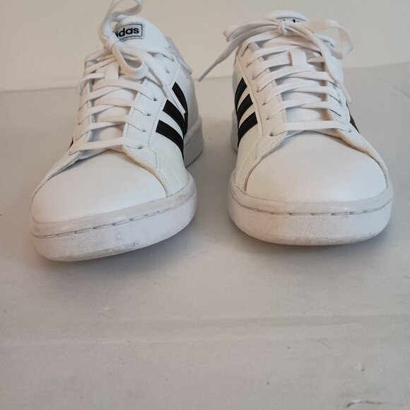 Adidas Grand Court White Sneakers w/ Black Stripes Women’s Size 8 - Picture 5 of 15